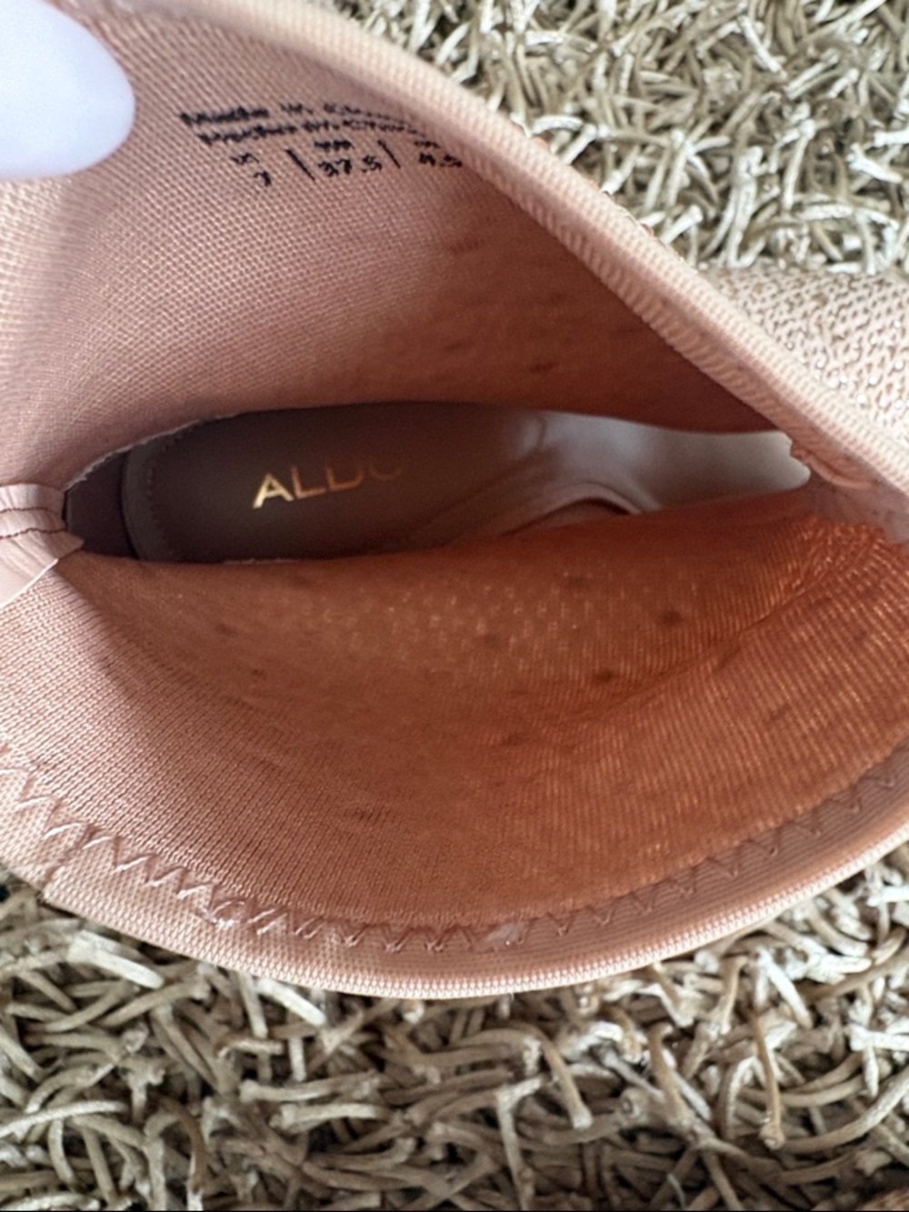Aldo Beige Knit Peep-Toe Stiletto Booties - Picture 6 of 7